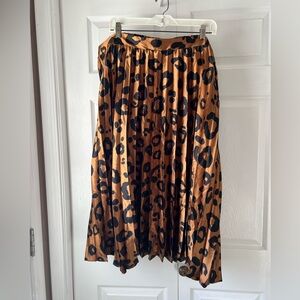Ava & Viv Black and Brown Animal Print A-Line Skirt